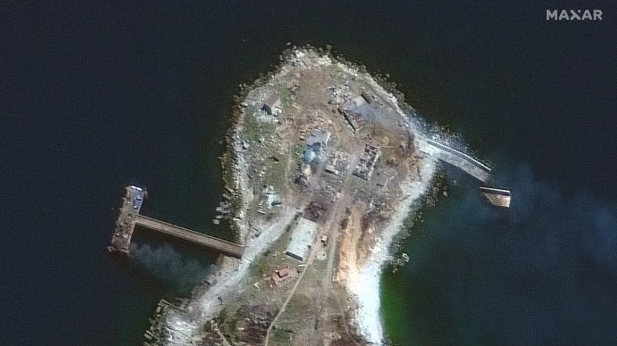 Satellite images released of Zmiinyi (Snake) Island following liberation