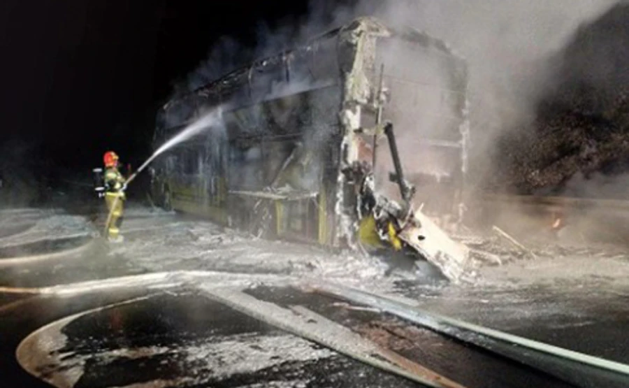 В Польше сгорел автобус Киев-Прага, 70 украинцев эвакуировали 