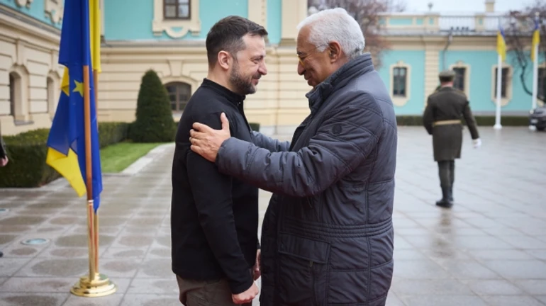 Zelenskyy meets with new European Council President and top EU diplomat in Kyiv – video