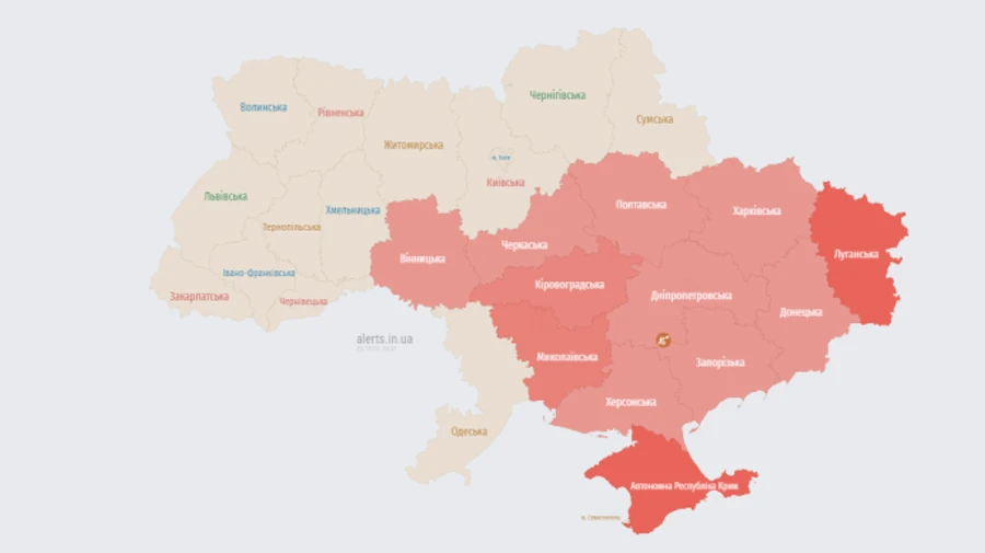 В ряде областей Украины объявляли об угрозе ударных БПЛА и баллистики