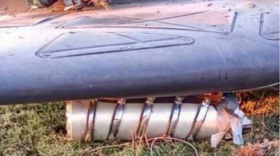 Russian Shahed drones drop anti-tank mines which are not visible due to snow