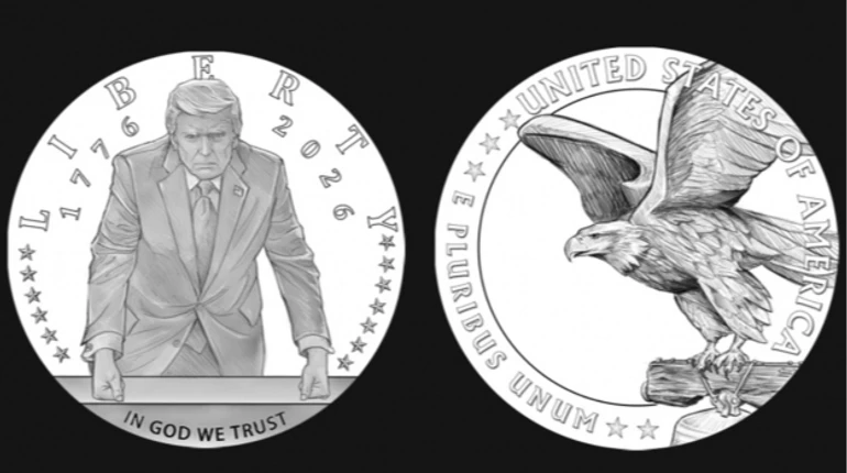 С одной стороны Трамп, с другой орлан – в США одобрили памятную золотую монету к 250-летию страны