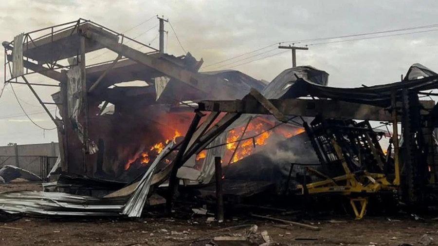 Russian drone attack on Sumy Oblast: one man killed, warehouses burn, houses destroyed – photos