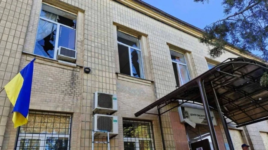 Tax office building damaged in Russian attack on Kharkiv Oblast – photos