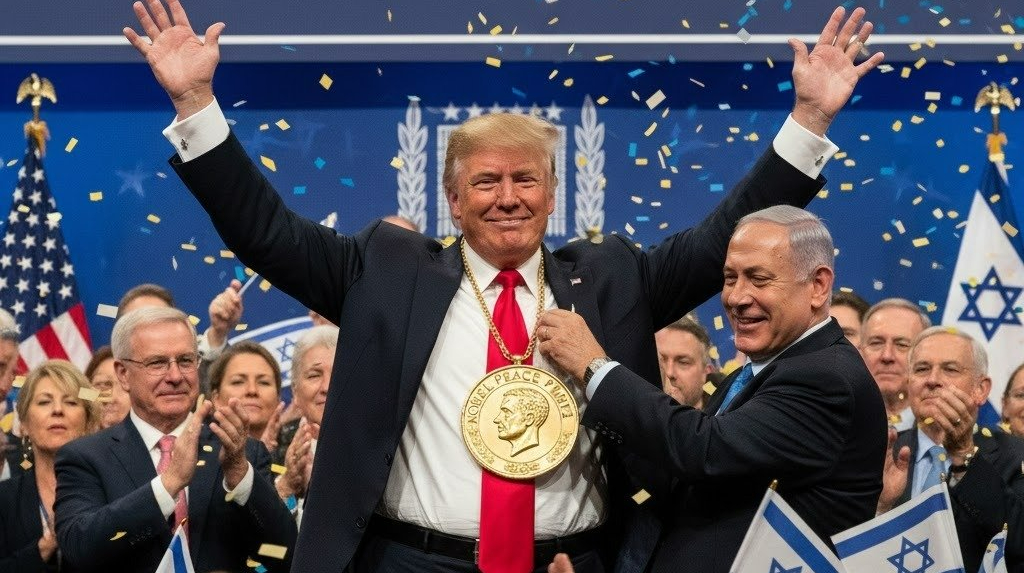Netanyaga with a Shi-picture urged Trump Nobel Prize to Trump thumbnail