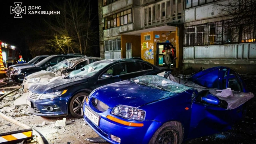 Russian drone hits high-rise building and cars in Kharkiv – photo, video