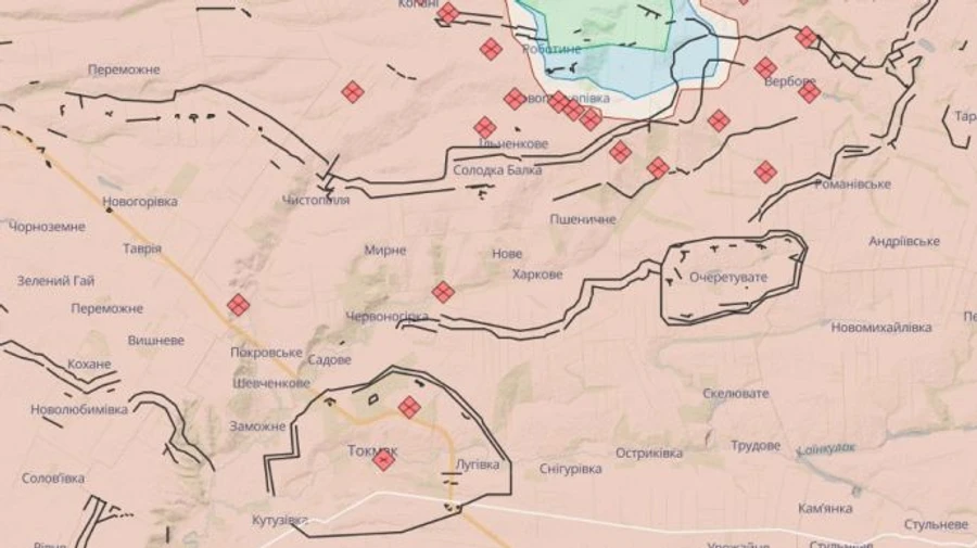 Russians construct fortified area north of Tokmak