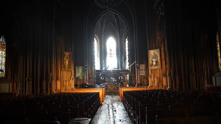 Монастырский назвал основную версию пожара в Костеле