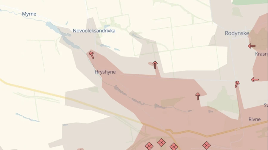 Russians advance in Hryshyne in Donetsk Oblast as small-arms fighting continues