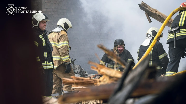 Russian drone crashes in Poltava community: 6 people injured – photos