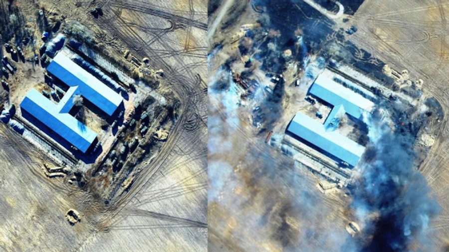 Russian Federation ammunition depot fixed by Ukrainian artillery “landscape designers”