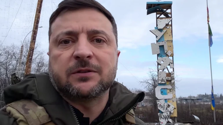 Зеленский записал видео из Купянска
