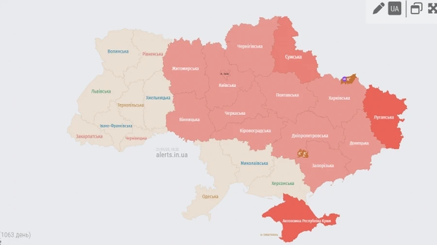 В Україні оголошували масштабну тривогу через загрозу балістики
