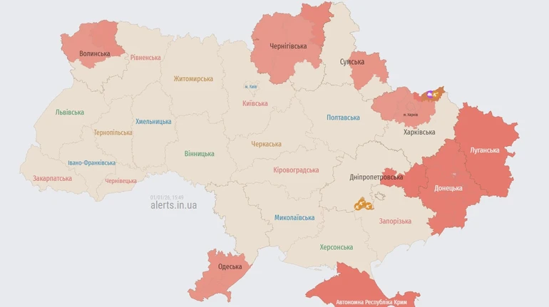 Росіяни 1 січня продовжують атакувати дронами кілька областей України