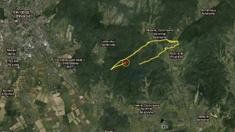 Ukraine's General Staff posts map showing route of Hungarian drone that entered Ukraine – photos