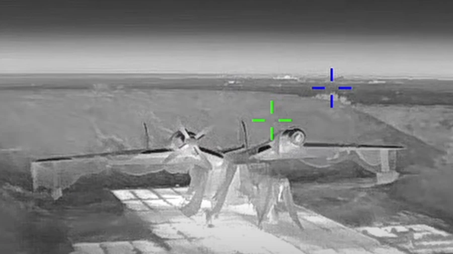 Ukraine's Defence Intelligence posts video of strike on Russian aircraft and four boats in Crimea