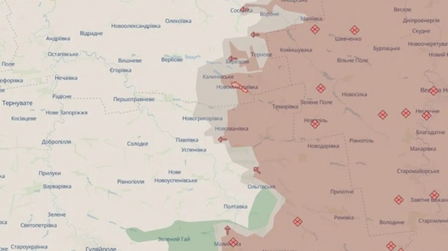 DeepState: Россияне захватили два населенных пункта в Днепропетровской и Запорожской областях