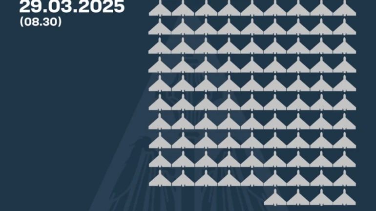 Ukraine's air defence downs 94 UAVs overnight