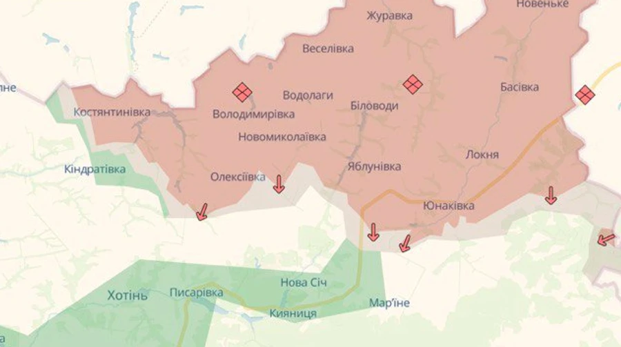 DeepState: Россияне продвинулись возле Яблуновки в Сумской области