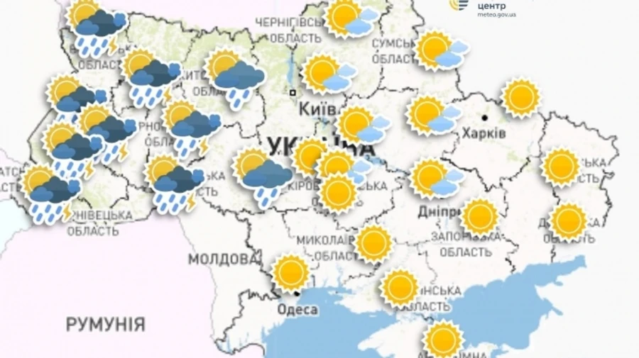 Завтра на Київщині до +36°, у західних областях – дощі