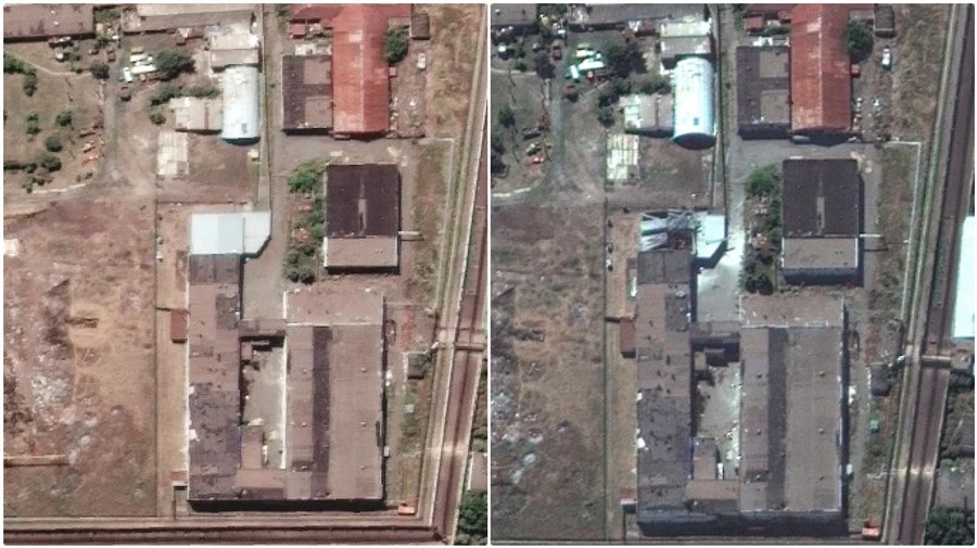 Satellite images have emerged from the site of the killing of prisoners in Olenivka