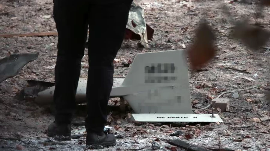 Russian attack Kyiv with drones, wounding people and destroying building