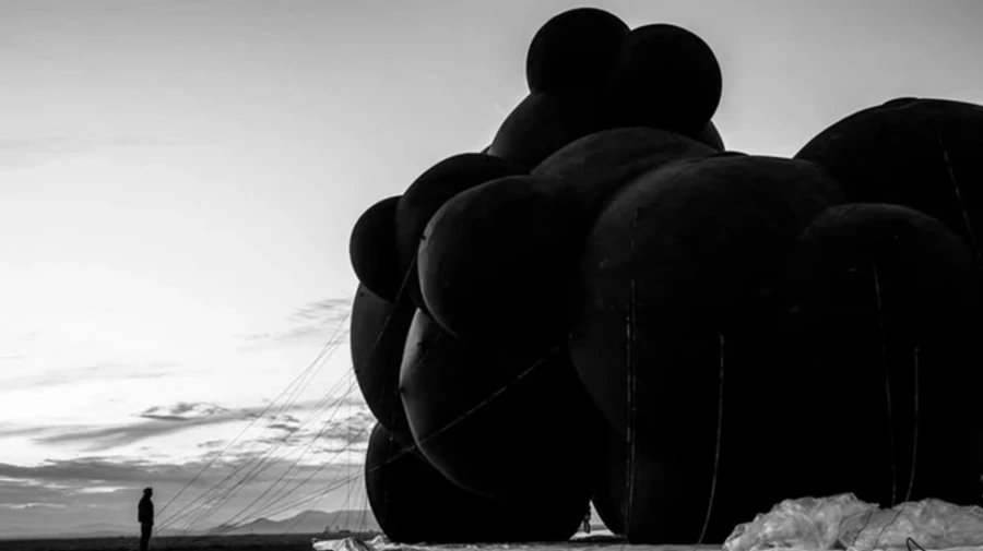 Storm destroys Ukrainian Black Cloud installation at Burning Man in US