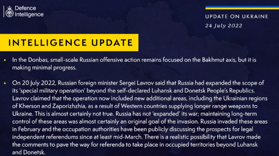 Розвідка Британії пояснила заяви Лаврова про розширення географії війни