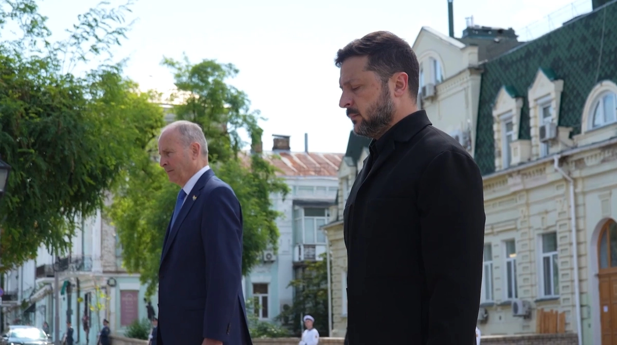 Tổng thống Zelenskyy tiếp Thủ tướng Ireland Micheál Martin tại Kyiv (Ảnh: Ukrainska Pravda)