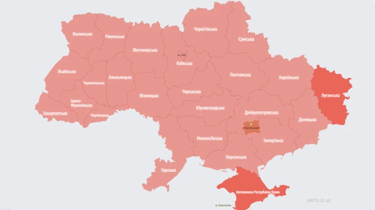 Saturday morning starts with 30-minute air-raid warning throughout Ukraine