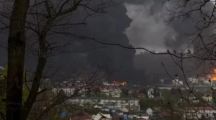 Fuel oil rain reported in Russia following drone strike on oil depot