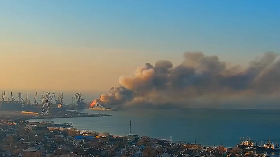 Ukraine's Commander-in-Chief releases video of army destroying Russian ship Saratov last year