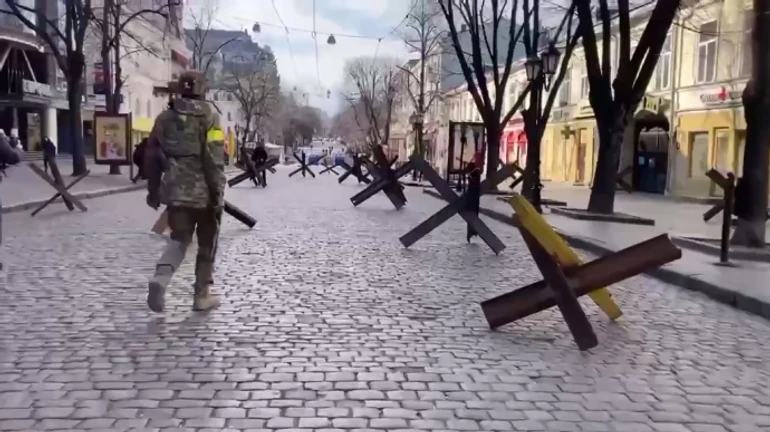 Houses In Odesa shelled by Russian ship