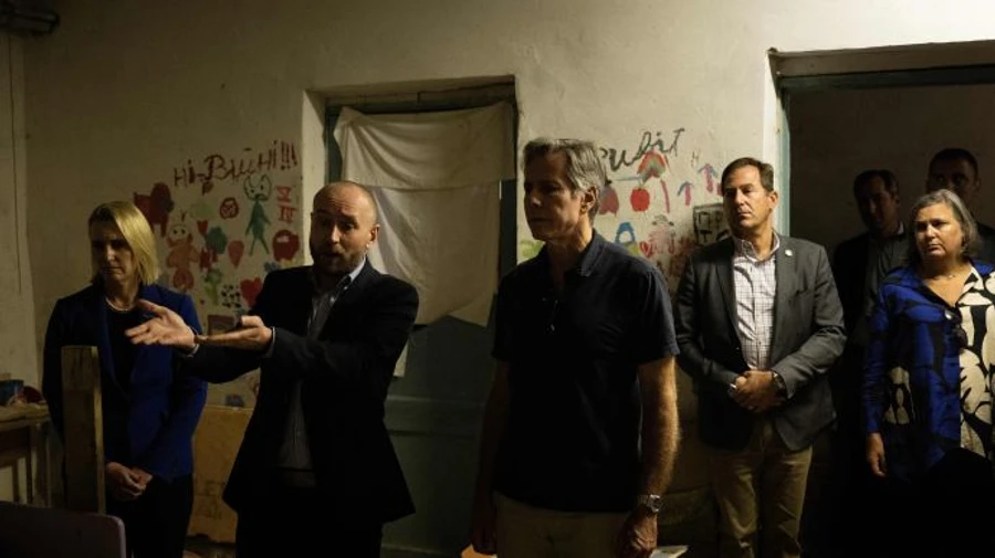 Blinken visits village of Yahidne, where Russians kept hundreds of civilians in basement