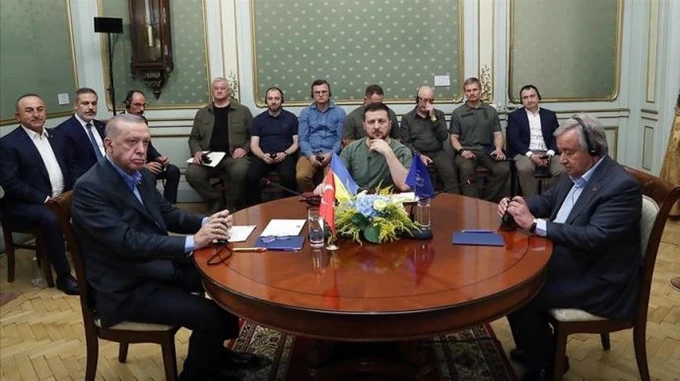 Зустріч Зеленського, Ердогана і Гуттереша у Львові тривала 40 хвилин