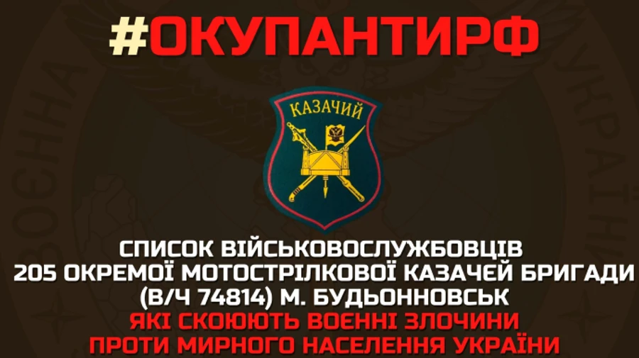 Розвідка публікує список мотострілецької казачєй бригади, яка воює в Україні