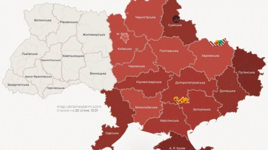 У Києві та низці областей оголошували повітряну тривогу. Ворог завдав удару по Сумщині