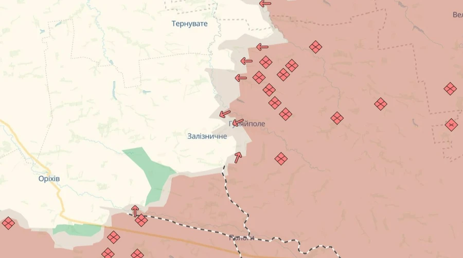 Deepstate: РФ оккупировала Красногорское и продвинулась в Гуляйполе в Запорожской области