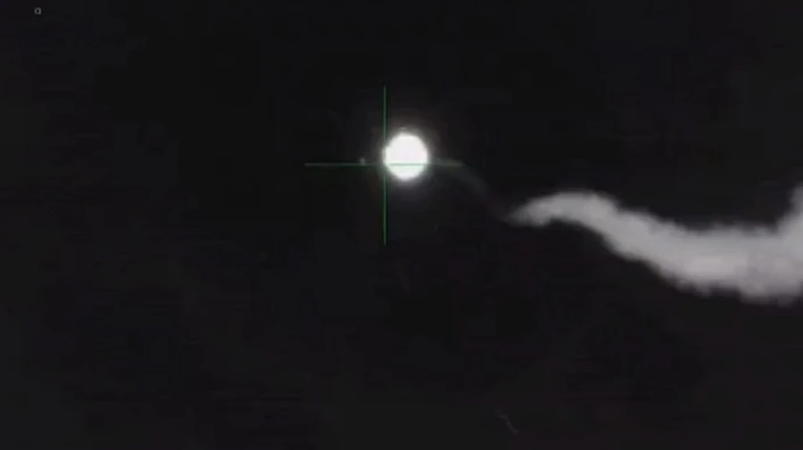 Ukrainian Armed Forces show downing of Russian drone at night