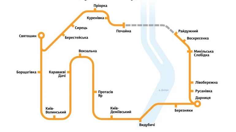 Київська електричка на два місяці змінює рух