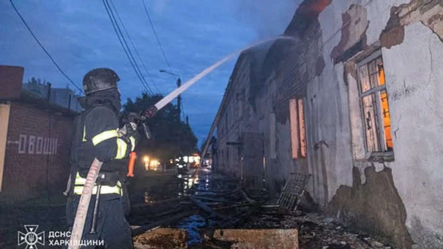 Russian drones attack Kharkiv: one explosion and fire reported – photos, video