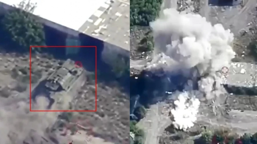 Ukrainian forces strike Russian TOR anti-aircraft system in occupied Olenivka – video