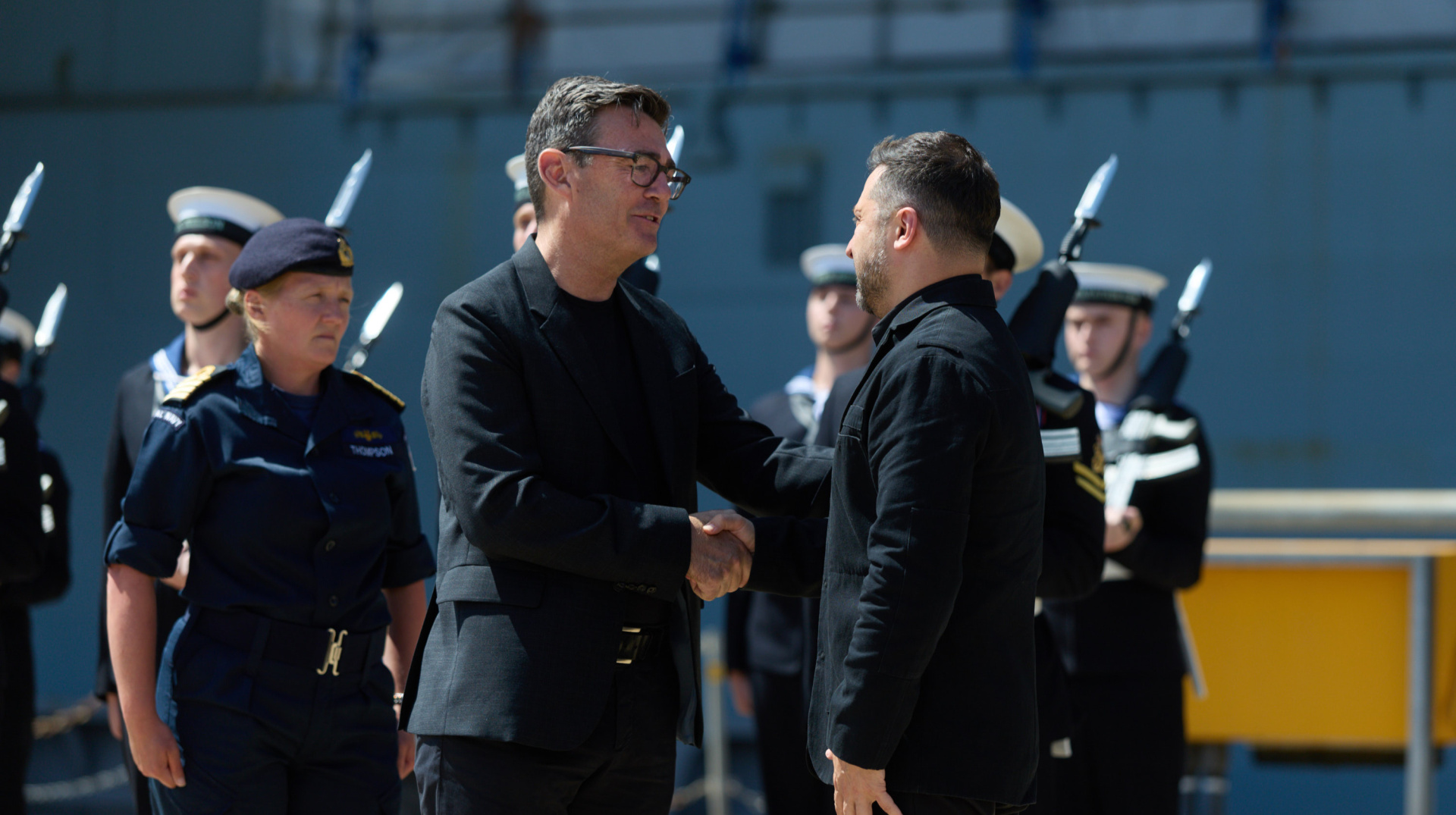 Зеленський показав кадри першої зустрічі з Бернемом на базі ВМС