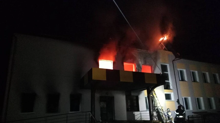 Russian drone strikes school in Kyiv Oblast, causing major fire – photo