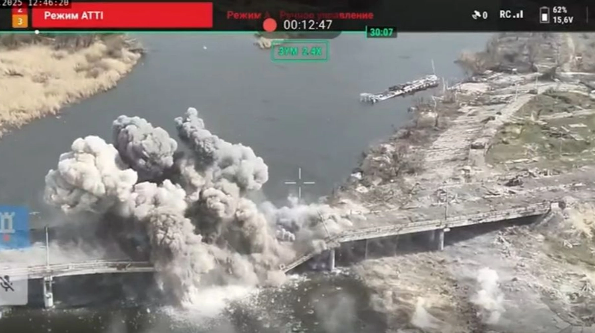 Ukrainian Forces Use Drones to Destroy Russian Bridge in Historic Operation