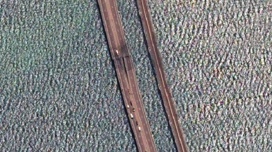 New satellite images show damage to Crimean Bridge 