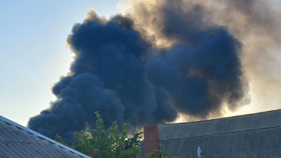 Russian media and separatists say oil depot on fire in Russian-occupied Donetsk