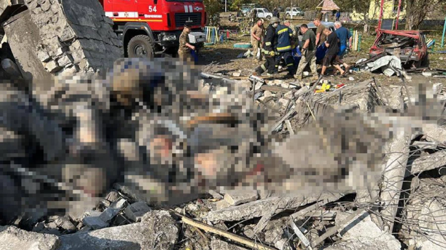 Russians strike café in Kharkiv Oblast, killing 51 people