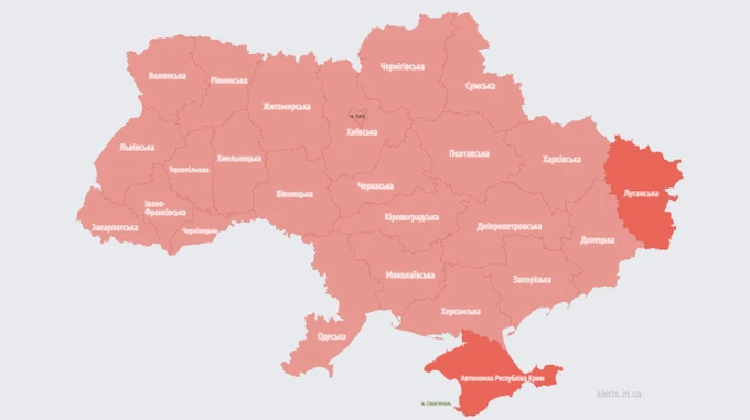 Суботній ранок почався з двогодинної повітряної тривоги по всій Україні
