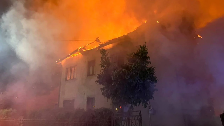 Russian drone attack on Lviv Oblast causes fire at three houses and damages three cars – photos